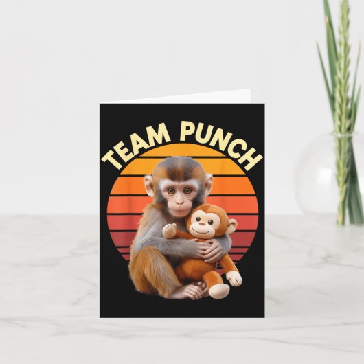 Team Punch Monkey Knuffel Retro Zon Kaart (Voorkant)