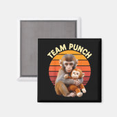 Team Punch Monkey Knuffel Retro Zon Magneet (Voorkant / Achterkant)