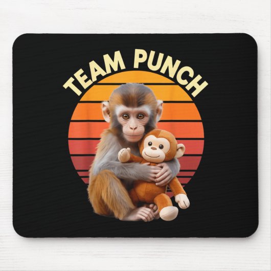 Team Punch Monkey Knuffel Retro Zon Muismat (Voorkant)