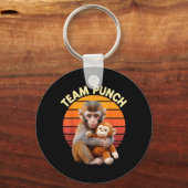 Team Punch Monkey Knuffel Retro Zon Sleutelhanger (Voorkant)