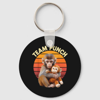Team Punch Monkey Plush Retro Sun Sleutelhanger
