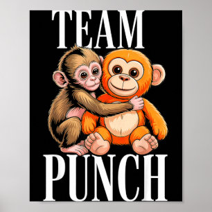 Team punch - schattige baby aap Team punch - schat Poster