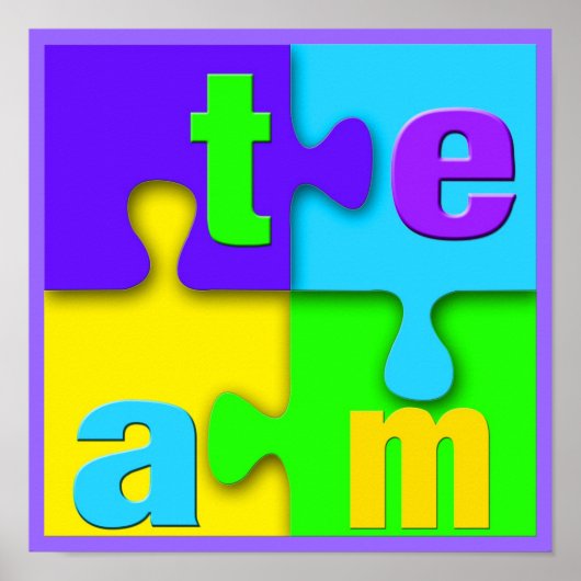 Team Puzzle Poster Print (Voorkant)