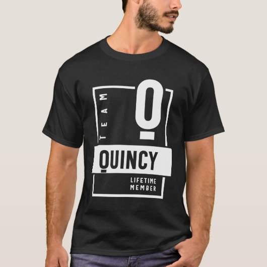 Team Quincy Lifetime Lid Persoonlijke naam T-shirt (Voorkant)