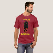 Team Rachel met totale overheersing (maroon/goud) T-shirt (Voorkant volledig)