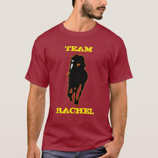 Team Rachel met totale overheersing (maroon/goud) T-shirt