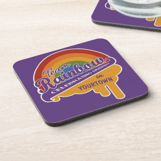 Team Rainbow aangepaste onderzetters (Linkerzijde)