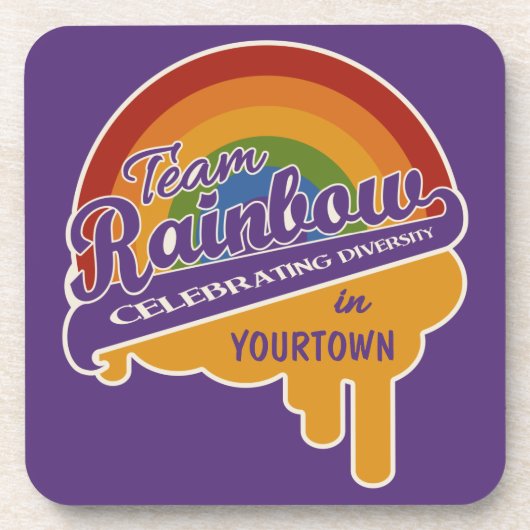 Team Rainbow aangepaste onderzetters (Voorkant)