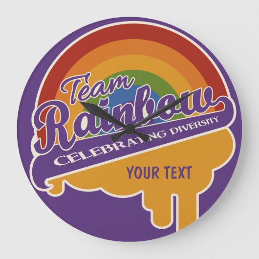 Team Rainbow aangepaste wandklok (Voorkant)