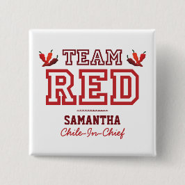 TEAM RED Lid Vierkante Button 5,1 Cm