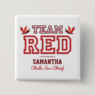 TEAM RED Lid Vierkante Button 5,1 Cm