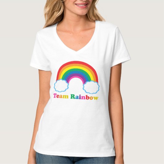 Team Regenboog Schattig LGBTQ Vrouwen T-shirt (Voorkant)