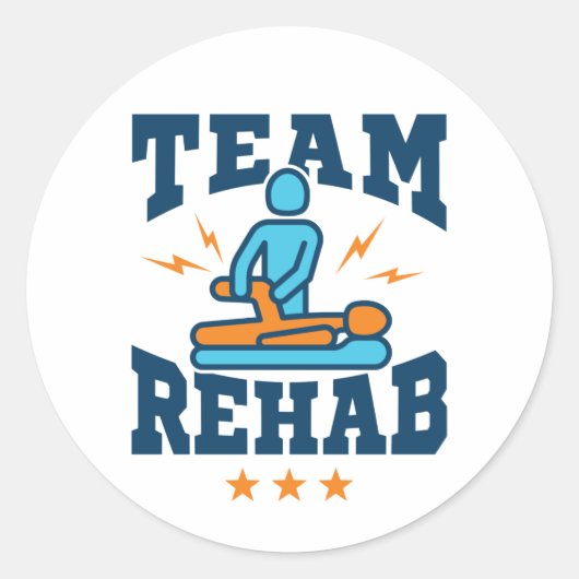 Team Rehab Physical Therapist Squad Personage Team Ronde Sticker (Voorkant)