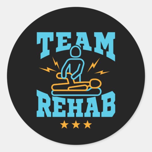 Team Rehab Rehabilitation Physical Therapy Ronde Sticker (Voorkant)