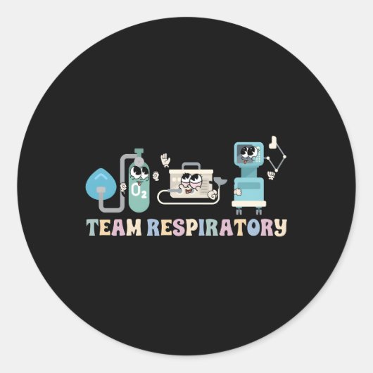 Team Respiratory Therapist Squad Respiratory Thera Ronde Sticker (Voorkant)