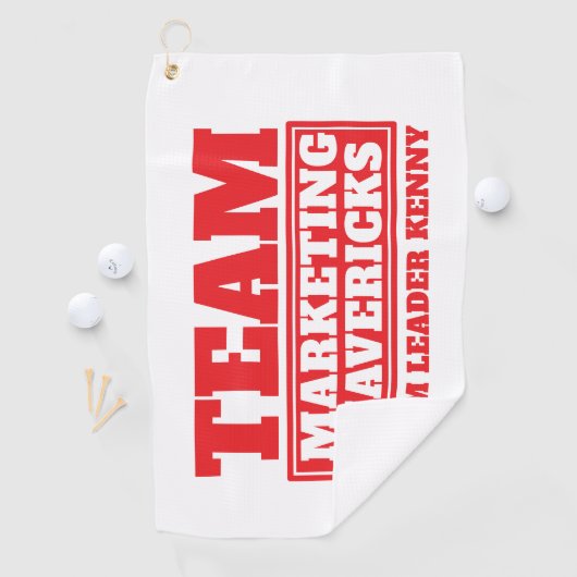 Team rode aangepaste naam golf team building evene golfhanddoek (Insitu)