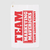 Team rode aangepaste naam golf team building evene golfhanddoek (Voorkant)