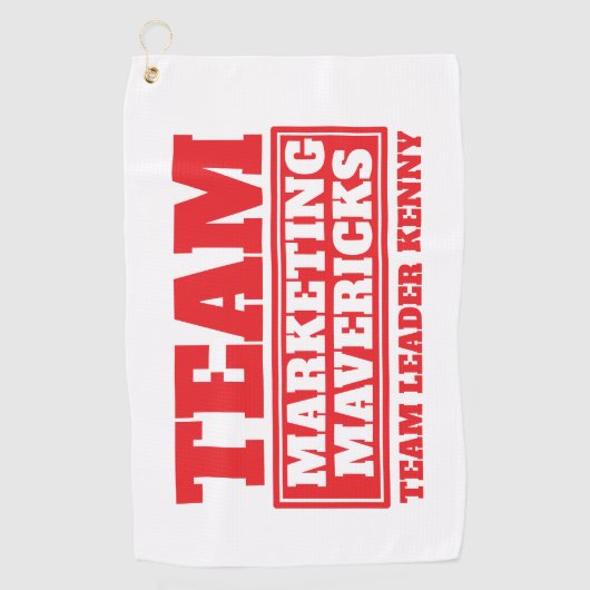 Team rode aangepaste naam golf team building evene golfhanddoek (Voorkant)