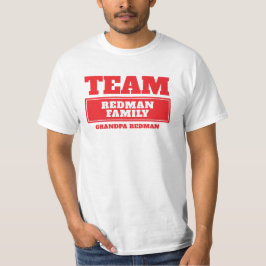 Team rode gepersonaliseerde familie of groep T-shi T-shirt