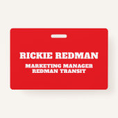 Team rode gepersonaliseerde naam team building bad badge (Achterkant)