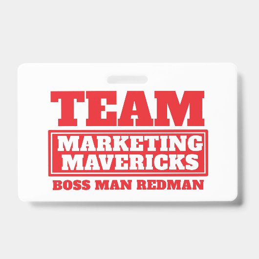 Team rode gepersonaliseerde naam teambuilding badg badge (Voorzijde)