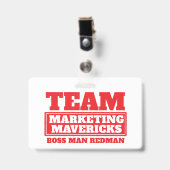 Team rode gepersonaliseerde naam teambuilding badg badge (Voorzijde met clip)