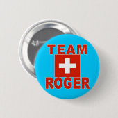 Team Roger met Zwitserse vlag Ronde Button 5,7 Cm (Voorkant /achterkant)