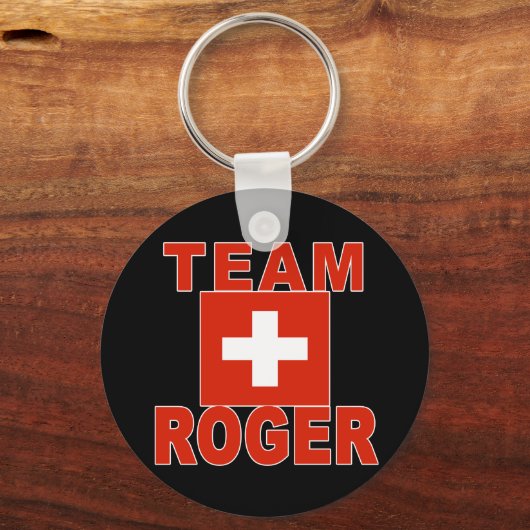 Team Roger met Zwitserse vlag Sleutelhanger (Voorkant)