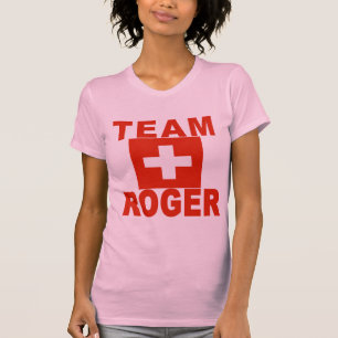 Team Roger met Zwitserse vlag T-shirt
