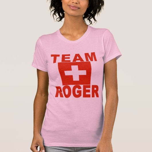 Team Roger met Zwitserse vlag T-shirt (Voorkant)