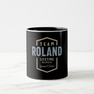 Team Roland Lifetime Lid Persoonlijke naam Tweekleurige Koffiemok