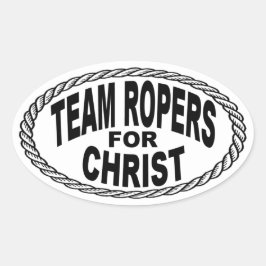 Team Ropers voor Christ Euro Style Ovale Sticker