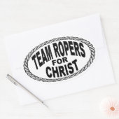 Team Ropers voor Christ Euro Style Ovale Sticker (Envelop)