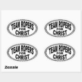 Team Ropers voor Christ Euro Style Ovale Sticker (Vel)