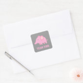Team Roze, Baby Meisje Olifant, Geslacht Onthullen Vierkante Sticker (Envelop)