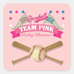 Team Roze Baseball baby shower stickers