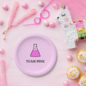 Team Roze Gender onthulling wetenschapsleerster Papieren Bordje (Feest)