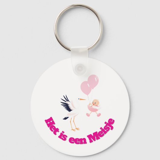 Team Roze - Gender Reveal Design Sleutelhanger (Voorkant)