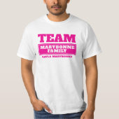Team roze gepersonaliseerde familie of groep T-shi T-shirt (Voorkant)