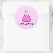 Team Roze Geslacht onthullen Wetenschap Beaker Ronde Sticker (Tas)