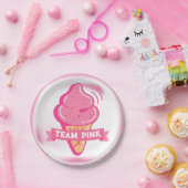 Team Roze Ice Cream Geslacht onthullen Papieren Bordje (Feest)