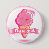 Team Roze Ijs Geslacht Onthulling Ronde Button 7,6 Cm (Voorkant)