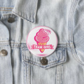 Team Roze Ijs Geslacht Onthulling Ronde Button 7,6 Cm (In situ)