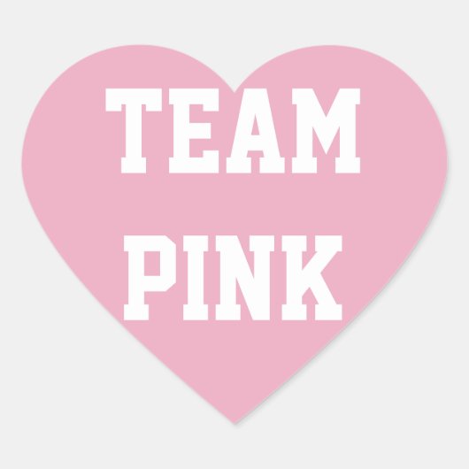 TEAM ROZE MEISJE Baby onthullen Sticker, Baby show Hart Sticker (Voorkant)