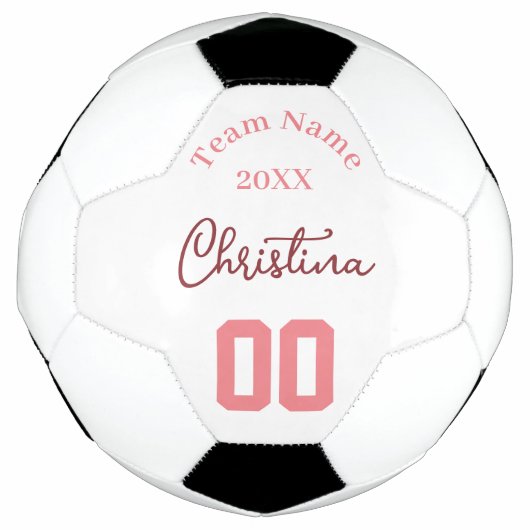 Team roze meisjesnaam voetbal (Voorkant)