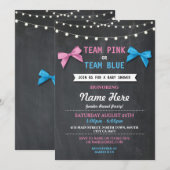 Team Roze of Blauw Baby shower Geslacht Onthulling Kaart (Voorkant / Achterkant)