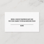 Team ROZE of BLAUW Geslacht onthullen Luier Raffle Informatiekaartje (Achterkant)