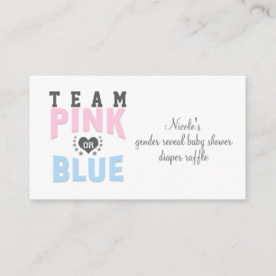Team ROZE of BLAUW Geslacht Reveal Luier Raffle Ka Informatiekaartje