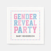 Team Roze of Team Blauwe Gepersonaliseerde Feestse Servetten (Voorkant)