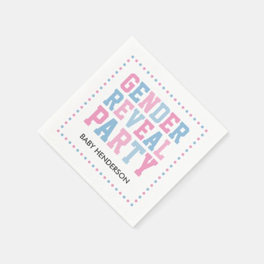 Team Roze of Team Blauwe Gepersonaliseerde Feestse Servetten (Hoek)